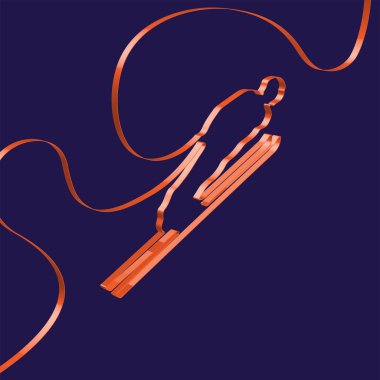 Renkli şerit şekiller Kayak atlama, bir vektör