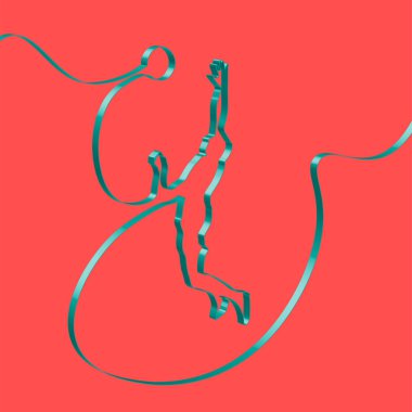 Renkli şerit şekiller bir voleybolcu, vektör