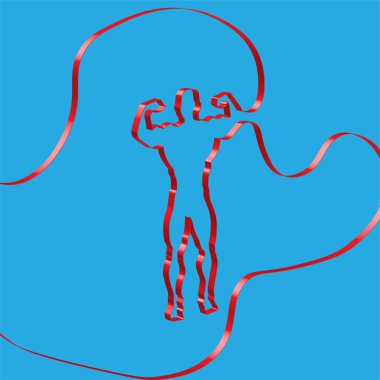 Renkli şerit şekiller bir vücut geliştirmeci, vektör