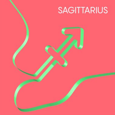 Renkli şerit şekiller bir Zodyak işareti, vektör