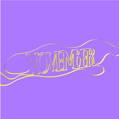 Şerit yazı tipi formları 'Kasım', vektör çizim