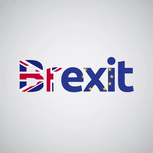 Brexit szöveg a brit és az uniós zászlók, vektor — Stock Vector