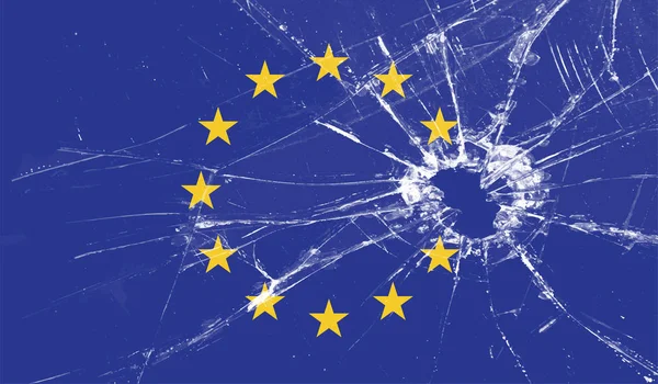 La prise de vue de la Grande-Bretagne depuis le drapeau européen, illustration vectorielle — Image vectorielle