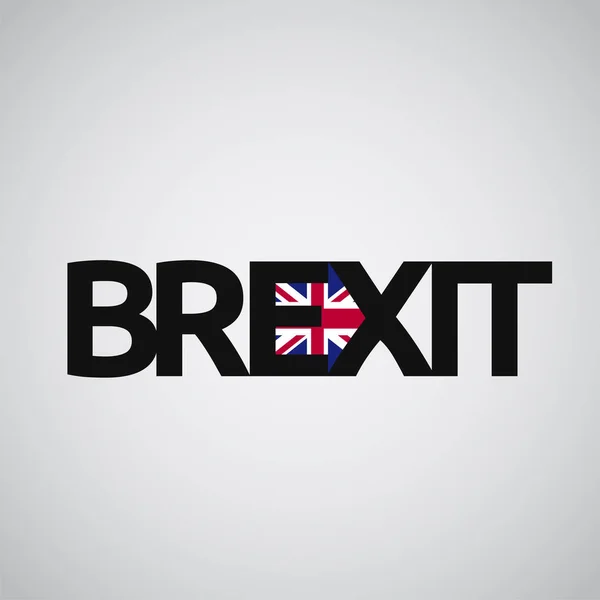Brexit testo con bandiera del Regno Unito e una freccia, vettore — Vettoriale Stock
