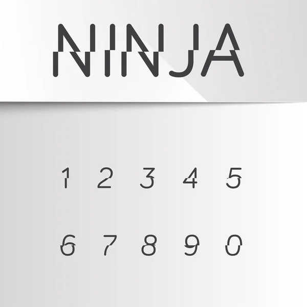 Ninja divided font, vector — Stock Vector