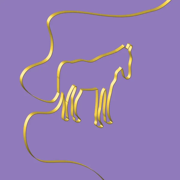 Realistic ribbon shapes an animal, vector illustration — Stock Vector