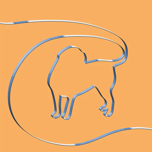 Realistische lint vormen een dier, vectorillustratie — Stockvector