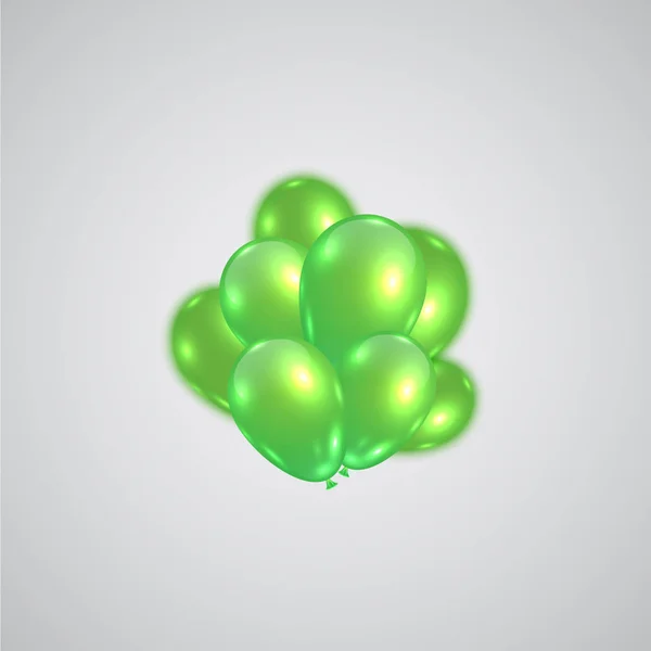 Balon realistis hijau, vektor - Stok Vektor