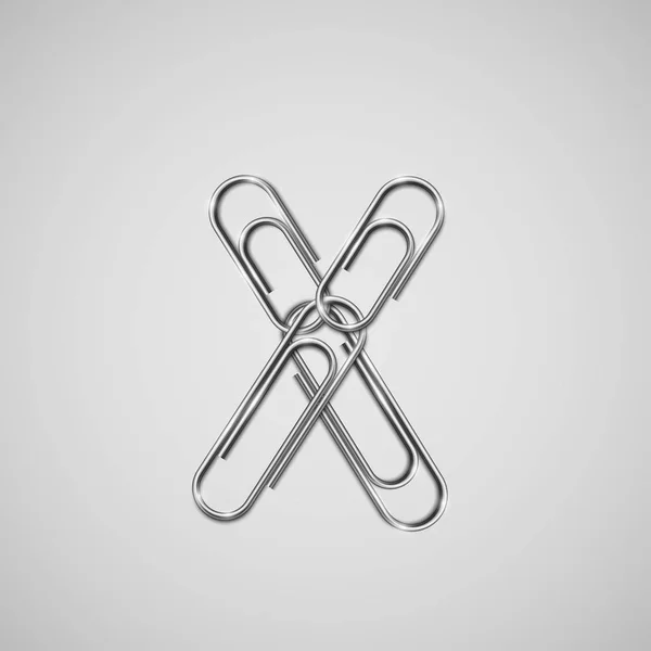 Linked paperclips forming a character, vector — Stock Vector