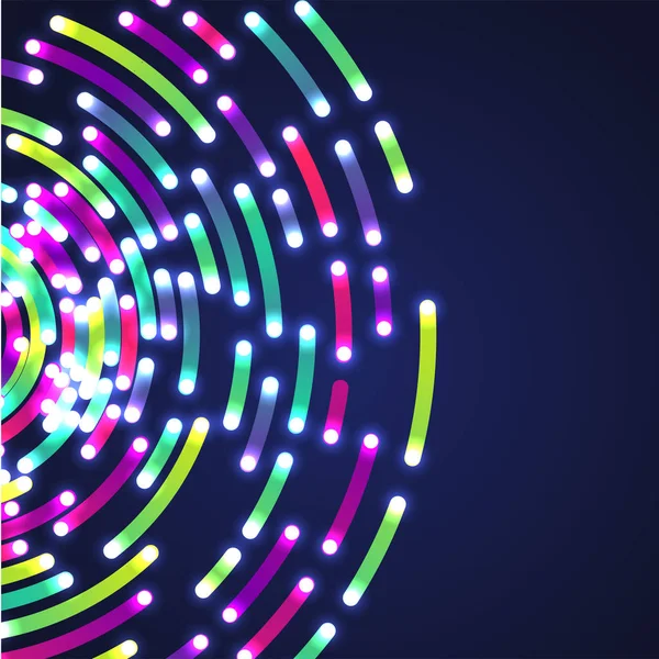 Colorful neon circles background, vector — Stock Vector