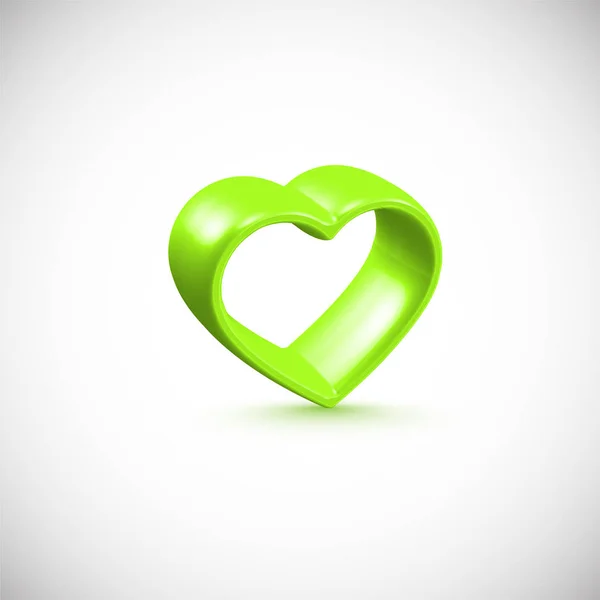 Groen 3d hart frame, vector illustratie — Stockvector