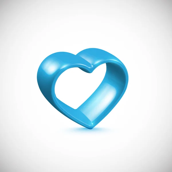 Blue 3d hart frame, vector illustratie — Stockvector