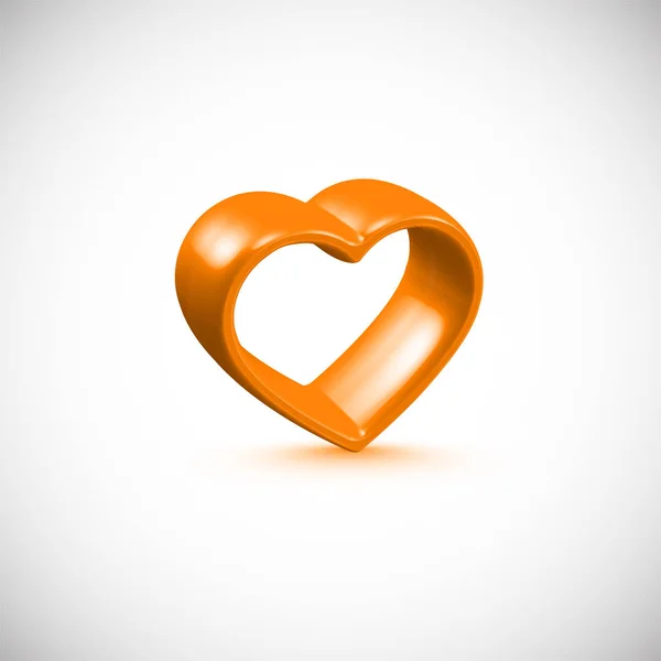 Оранжевая 3D рама сердца, векторная иллюстрация — стоковый вектор