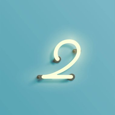 Bir Fontset gerçekçi Neon karakter, vektör illüstrasyon