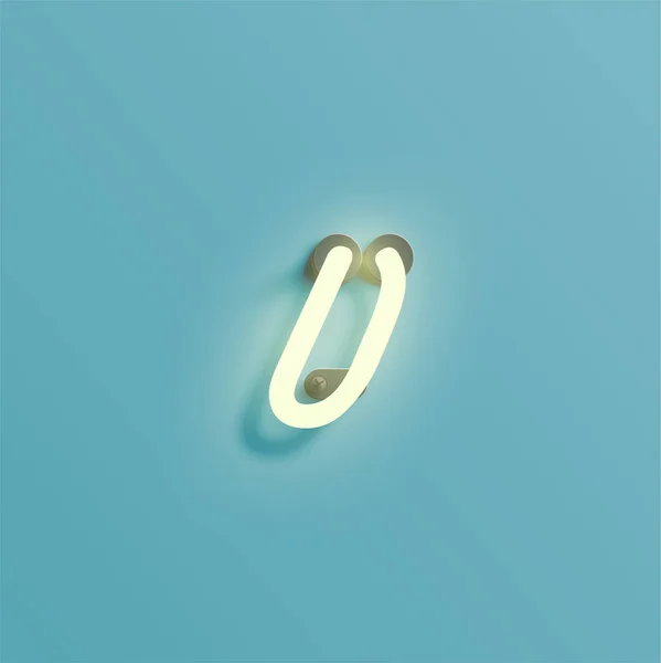 Caractère néon réaliste d'un jeu de polices, illustration vectorielle — Image vectorielle