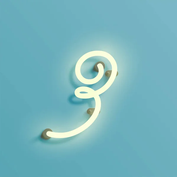Realistische Leuchtschrift aus einem Fontset, Vektorillustration — Stockvektor