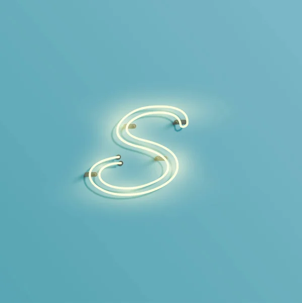 Realistische Leuchtschrift aus einem Fontset, Vektorillustration — Stockvektor
