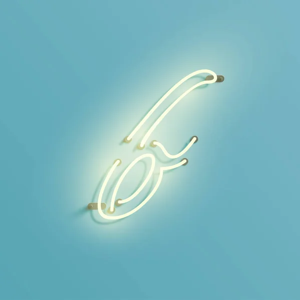 Caratteri realistici al neon da un font, illustrazione vettoriale — Vettoriale Stock
