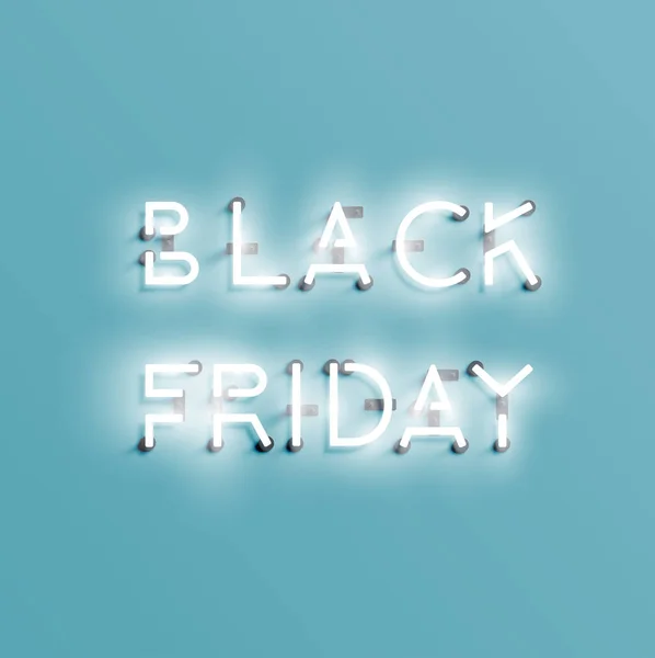 Signo realista de neón 'BLACK FRIDAY', ilustración vectorial — Vector de stock