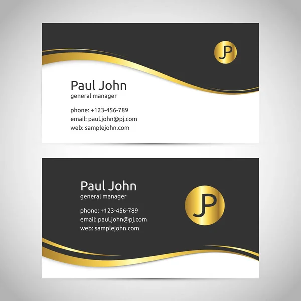 Vector business card template front and back — Stock Vector