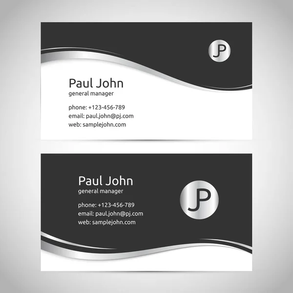 Vector business card template front and back — Stock Vector