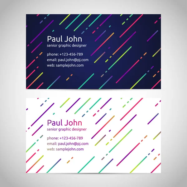 Vector business card template front and back — Stock Vector