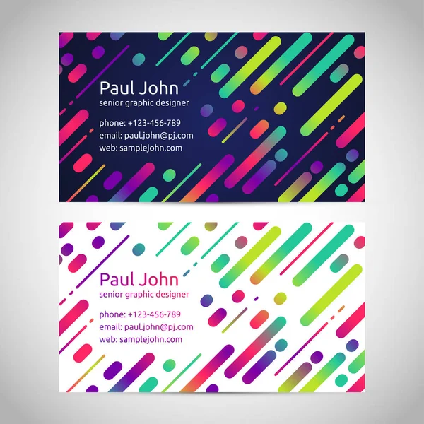 Vector business card template front and back — Stock Vector