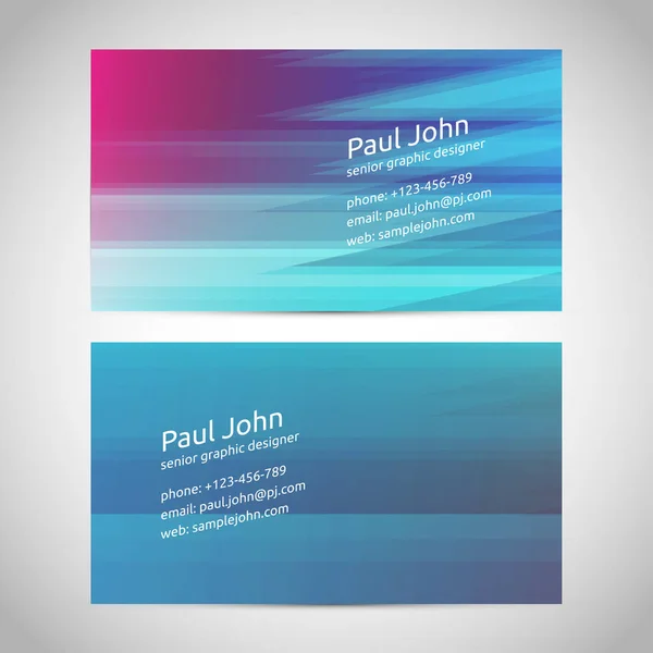 Vector business card template front and back — Stock Vector