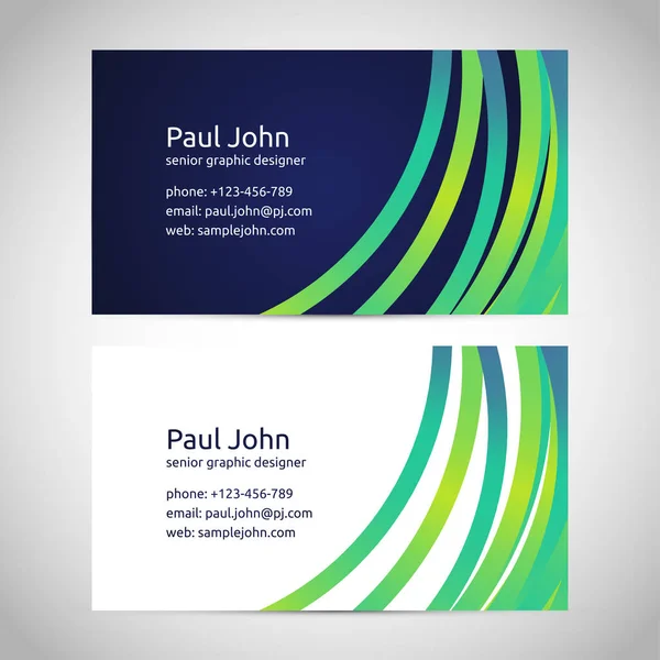 Vector business card template front and back — Stock Vector