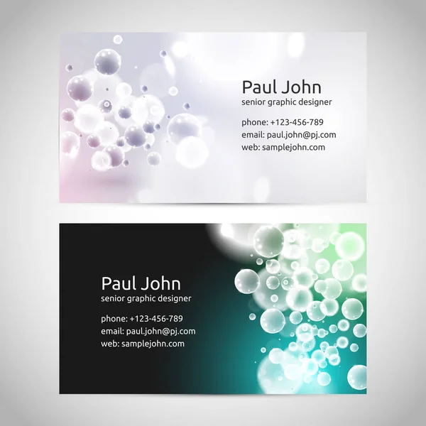 Vector business card template front and back — Stock Vector