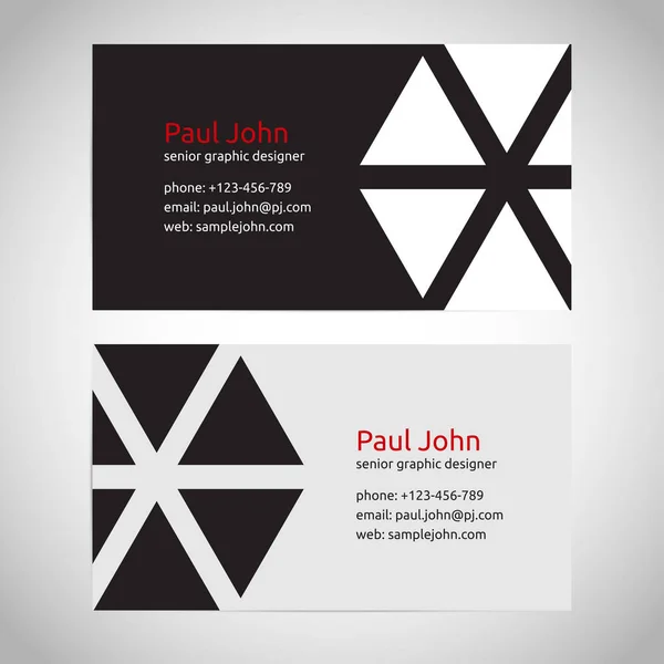 Vector business card template front and back — Stock Vector