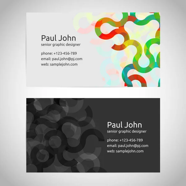 Vector business card template front and back — Stock Vector