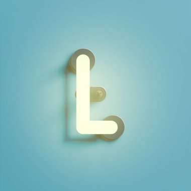 Bir Fontset gerçekçi Neon karakter, vektör illüstrasyon