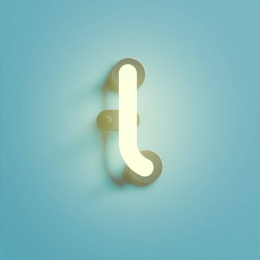 Bir Fontset gerçekçi Neon karakter, vektör illüstrasyon