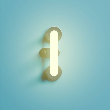 Bir Fontset gerçekçi Neon karakter, vektör illüstrasyon