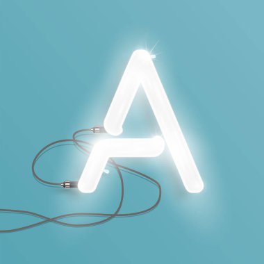 Gerçekçi neon karakter kümesinden, vektör çizim