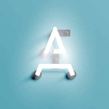 Bir Fontset gerçekçi Neon karakter, vektör illüstrasyon