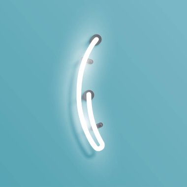 Bir Fontset gerçekçi Neon karakter, vektör illüstrasyon