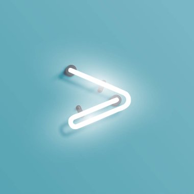 Bir Fontset gerçekçi Neon karakter, vektör illüstrasyon