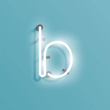 Bir Fontset gerçekçi Neon karakter, vektör illüstrasyon