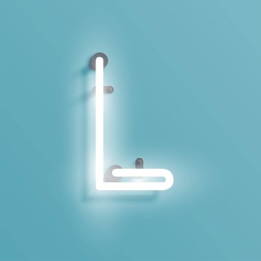 Bir Fontset gerçekçi Neon karakter, vektör illüstrasyon