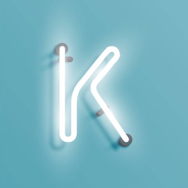 Bir Fontset gerçekçi Neon karakter, vektör illüstrasyon