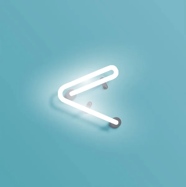 Realistisch Neon karakter van een fontset, vector illustratie — Stockvector
