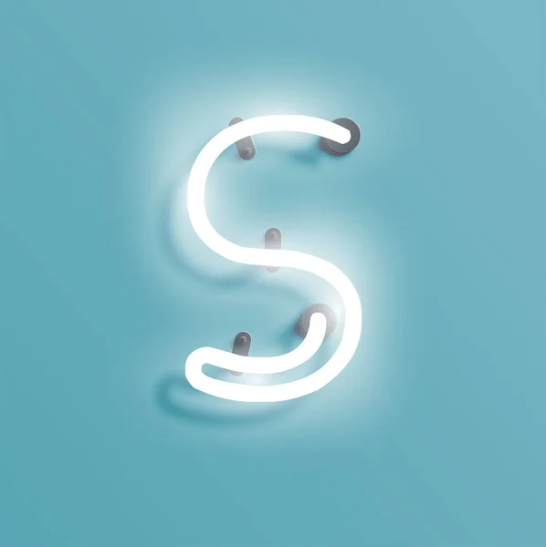 Bir Fontset gerçekçi Neon karakter, vektör illüstrasyon — Stok Vektör