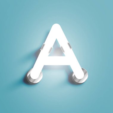 Bir Fontset gerçekçi Neon karakter, vektör illüstrasyon