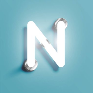 Bir Fontset gerçekçi Neon karakter, vektör illüstrasyon