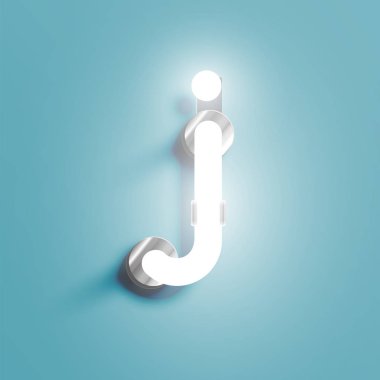 Bir Fontset gerçekçi Neon karakter, vektör illüstrasyon