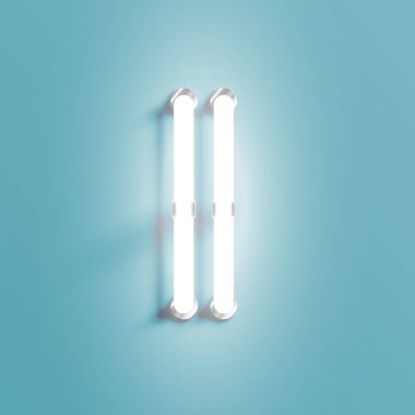 Bir Fontset gerçekçi Neon karakter, vektör illüstrasyon