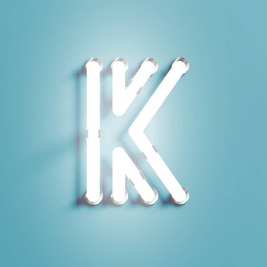 Bir Fontset gerçekçi Neon karakter, vektör illüstrasyon