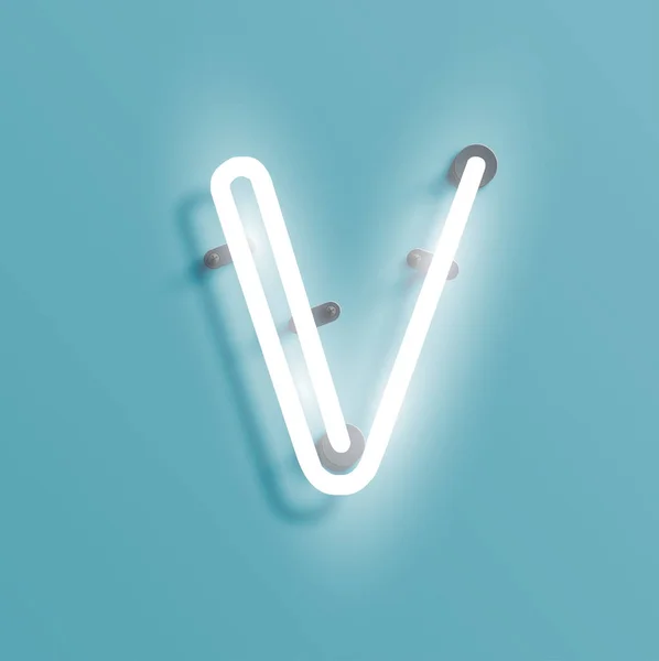 Realistisch Neon karakter van een fontset, vector illustratie — Stockvector